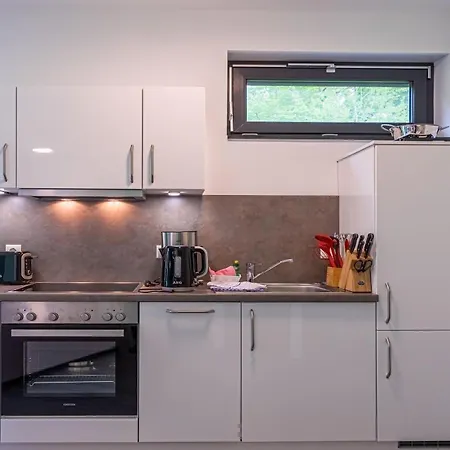 Bewusstsein - Modernes Mit Terrasse, Walk-in-dusche & Wellnesszugang Apartment Krakow am See